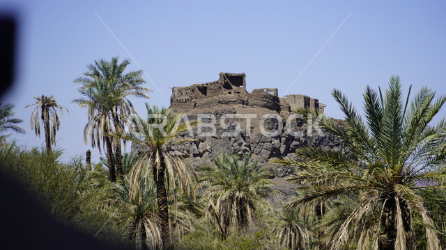 حصن خيبر في المدينة المنورة، الاهتمام بزراعة النباتات وأشجار النخيل، القمم والمرتفعات الجبلية، المعالم السياحية المشهورة في المملكة العربية السعودية، القلعة التراثية المشيدة من الحجارة، الفن الهندسي المعماري على الطراز القديم، الطبيعة الصخرية في مطل الروان