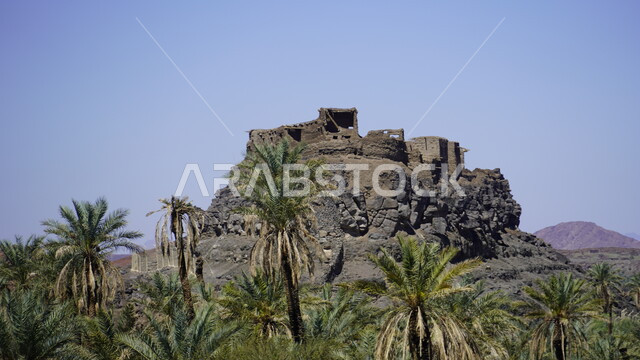 الاهتمام بزراعة النباتات وأشجار النخيل، حصن خيبر في المدينة المنورة، القمم والمرتفعات الجبلية، المعالم السياحية المشهورة في المملكة العربية السعودية، القلعة التراثية المشيدة من الحجارة، الفن الهندسي المعماري على الطراز القديم، الطبيعة الصخرية في مطل الروان