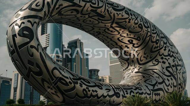 رؤيه مستقبليه إماراتية، متحف المستقبل في إمارة دبي، معالم وأماكن سياحية مشهورة في الإمارات العربيه المتحده، الفن الهندسي المعماري للأبراج وناطحات السحاب على الطراز الحديث، التصميم والديكور المتميز