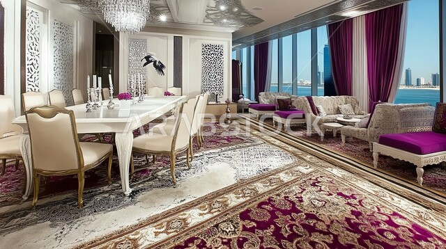 الديكور الداخلي الراقي, مكاتب الشركات في المملكة العربية السعودية, غرفة اجتماعات مكتبية مع أثاث أنيق, التصميم العصري الفاخر، التصاميم الداخلية للغرف المكتبية على الطراز الحديث