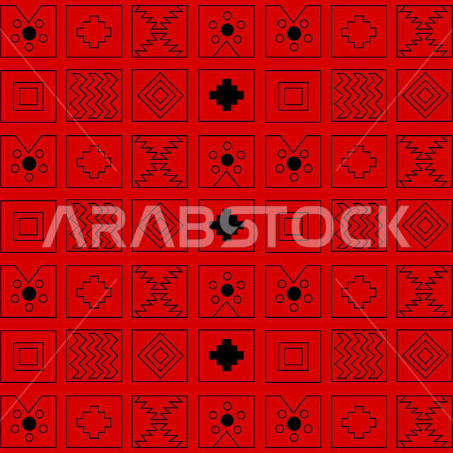 التراث الشعبي لزخرفة السدو بأشكال هندسية، فن حرفي تراثي، تصميم سعودي للنقوش العربيه الاصيله الملونة، الحرف والمهن اليدوية التقليدية في المملكة العربيه السعودية