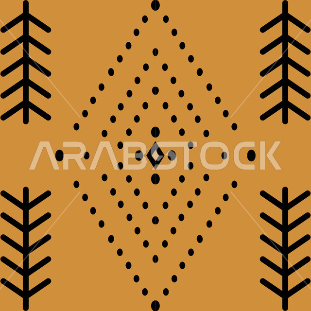 Saudi design for authentic colorful Arabic engravings, traditional craft art, popular heritage of Sadu decoration with geometric shapes, traditional crafts and handicrafts in the Kingdom of Saudi Arabia