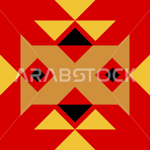 الحرف والمهن اليدوية التقليدية في المملكة العربيه السعودية، تصميم سعودي للنقوش العربيه الاصيله الملونة، فن حرفي تراثي، التراث الشعبي لزخرفة السدو بأشكال هندسية