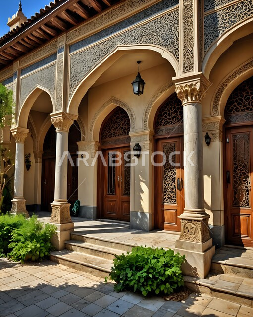 ديكور عربي واشكال هندسية اسلامية مميزة، ابواب تراثية بتصاميم زخرفية، الفن الهندسي المعماري العصري الحديث, منازل عربية أثرية في المملكة العربية السعودية، الابواب الخشبية المزينة على الطراز الشعبي