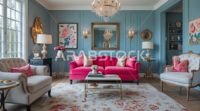 فلل وشقق سكنية في المملكة العربية السعودية، التصميم العصري الراقي الأنيق, الديكور الداخلي لغرف الجلوس على الطراز الحديث, غرفة معيشة مع أثاث منزلي فاخر, الديكورات الداخلية الراقية