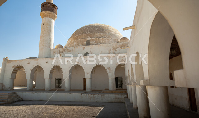 Call of Muslims to Prayer, Islamic Archaeological Architecture of Mosques in the Eastern Province, Religious Heritage Landmarks in the Kingdom of Saudi Arabia, Historical Ibrahim Palace Mosque in Al-Ahsa Governorate in Hofuf