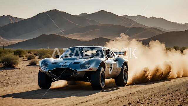 مغامرات سفاري على الكثبان الرملية, سيارة بورش رمادية تسير وسط الصحراء، نشاط صحراوي ممتع, الاستمتاع بممارسة الهواية المفضلة, مغامرة شيقة على الرمال الذهبية الناعمة في صحاري المملكة العربية السعودية