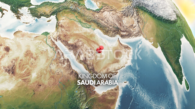 تحديد موقع المملكة العربية السعودية على الخريطة, تعيين أماكن دول الخليج والبلدان المجاورة على الكرة الأرضية من الفضاء, مواقع دول العالم والوطن العربي, الحدود الجغرافية للأرض
