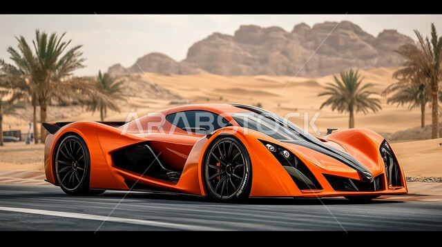 مغامرة شيقة على الرمال الذهبية الناعمة في صحاري المملكة العربية السعودية، الاستمتاع بممارسة الهوايات المفضلة، مغامرات سفاري على الكثبان الرملية، قيادة سيارة سباق تسير على طريق اسفلتي وسط الصحراء، أنشطة صحراوية ممتعة