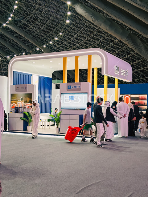 Famous cultural landmarks and tourist places, different sections and pavilions in the Jeddah International Book Fair, attracting and attracting tourists from all over the world, spending enjoyable times buying useful novels for learning and culture, exhibitions and events in the Kingdom of Saudi Arabia