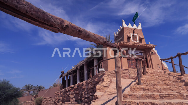 An old heritage mud building in the Diriyah area, historical buildings, tourist attractions, old-style architectural design, famous heritage tourist places and landmarks in the Kingdom of Saudi Arabia