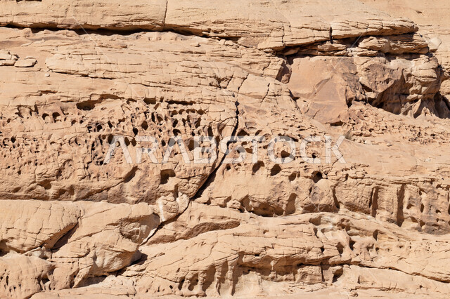 Natural rock carvings in the mountains, historical and archaeological tourist landmarks, natural rock formations and formations in the city of Al-Ula in the Kingdom of Saudi Arabia, the beauty of desert nature, mountain peaks and heights, places of attraction and attraction for tourists to learn about Saudi history