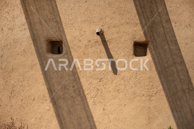 Commemorating the founding day of the first Saudi state 1727 AD, the day we started February 22, preserving antiquities and civilization, historical monuments in the Kingdom of Saudi Arabia, an old-style mud heritage house