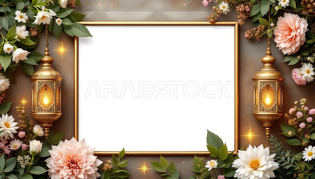 زينة الاعياد والمناسبات الدينية, الاستعداد لقدوم شهر الخير، اكسسوارات و تحف شهر رمضان المبارك, مجسمات ثلاثية الابعاد لفوانيس مزخرفة، قالب تصميم اسلامي، بطاقة معايدة وتهنئة 