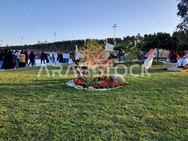 استقطاب وجذب السياح من جميع انحاء العالم، الحفاظ على البيئة والتنمية المستدامة، معرض ومهرجان طبيعي سياحي في المملكة العربية السعودية، التصميم والديكور المتميز في حديقة مدينة ينبع الصناعية، حقول الورود الملونة في مهرجان الزهور والحدائق