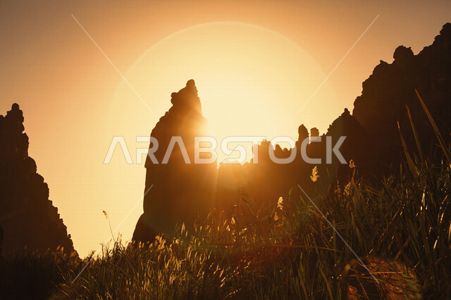 An aesthetic picture of the views of the charming canyons of the Al-Disah mountains and valley in the Tabuk region, the rock formations in the city, the splendor and beauty of the scenic nature in the Kingdom of Saudi Arabia