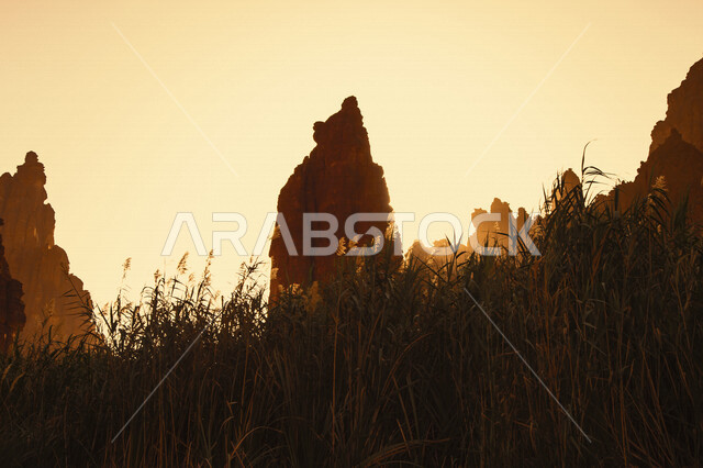 An aesthetic picture of the views of the charming canyons of the Al-Disah mountains and valley in the Tabuk region, the rock formations in the city, the splendor and beauty of the scenic nature in the Kingdom of Saudi Arabia