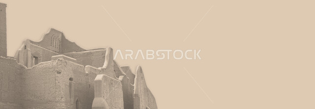 تأسيس الدولة السعودية الأولى 1727م، معالم أثرية تاريخية مشهورة، البيوت الطينية والمباني الأثرية في حي الطريف في الدرعية القديمة، الفن الهندسي المعماري على الطراز القديم، مكان سياحي تراثي في السعودية، يوم بدينا 22 فبراير، إحياء تراث المملكة، خلفية بيج