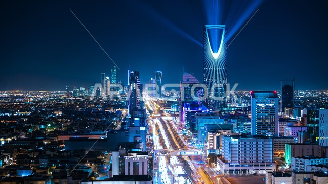 الفن الهندسي للابراج وناطحات السحاب، التطور والتقدم العمراني للمنشأت في المملكة العربية السعودية، مكان سياحي مشهور، مناطق جذب واستقطاب السياح من جميع انحاء العالم، برج المملكة في العاصمة الرياض، التصاميم الهندسية المعمارية على الطراز الحديث والمتطور