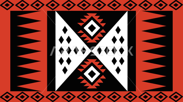 الحرفة والمهنة اليدوية التقليدية في المملكة العربيه السعودية، الفن الحرفي التراثي، تصميم سعودي للنقوش العربيه الاصيله الملونة، التراث الشعبي لزخرفة السدو بأشكال هندسية