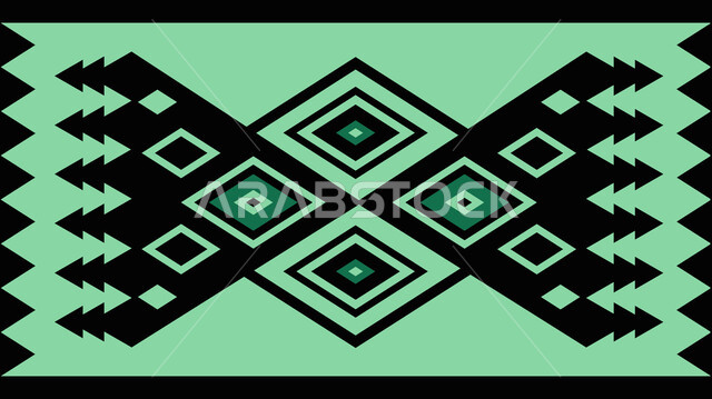 الفن الحرفي التراثي، تصميم سعودي للنقوش العربيه الاصيله الملونة، التراث الشعبي لزخرفة السدو بأشكال هندسية، الحرفة والمهنة اليدوية التقليدية في المملكة العربيه السعودية