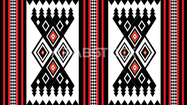 الحرفة والمهنة اليدوية التقليدية في المملكة العربيه السعودية، الفن الحرفي التراثي، تصميم سعودي للنقوش العربيه الاصيله الملونة، التراث الشعبي لزخرفة السدو بأشكال هندسية