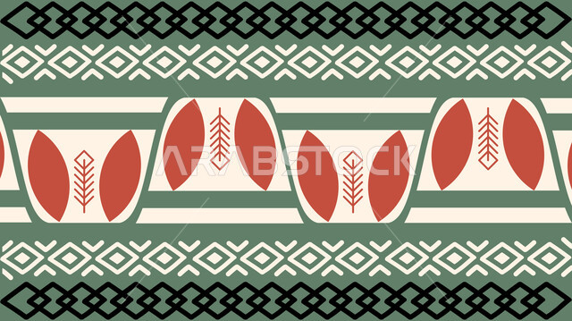 الحرفة والمهنة اليدوية في المملكة، حسن الضيافه والإستقبال في الأعياد والمناسبات الدينية، تصميم سعودي للنقوش العربيه الاصيله الملونة، اتباع العادات والتقاليد السعودية، الفن الحرفي التراثي، التراث الشعبي لزخرفة السدو بأشكال لفناجين من القهوة التقليدية