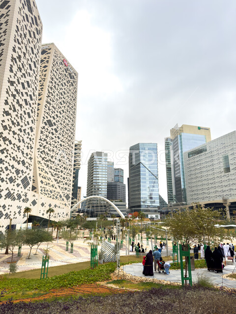 Achieving economic and commercial renaissance, the modern and advanced architectural engineering art of the King Abdullah Financial City (KAFD) towers in Riyadh, the main destination for finance and business, the growth and urban progress of skyscrapers in the Kingdom of Saudi Arabia