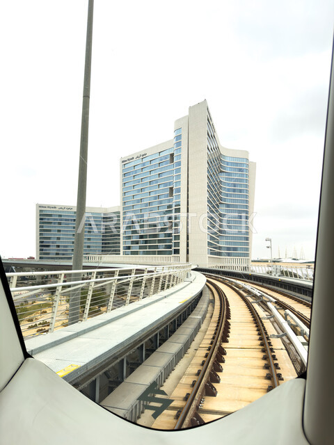 Development, urban progress and improvement of infrastructure, rapid transit railway network, King Abdullah Financial District (KAFD) metro station, modern means of transportation in the Kingdom of Saudi Arabia, famous tourist landmark