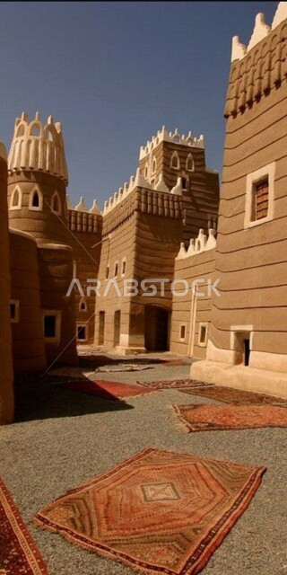 الأسوار المبنية على الطراز القديم في مدينة عسير في النهار, مناطق السياحة والحضارة الأصيلة, الأبنية الاثرية التاريخية في نجران في المملكة العربية السعودية، الفن الهندسي المعماري للبيوت والمباني الطينية، مكان ومنطقة سياحية مشهورة 