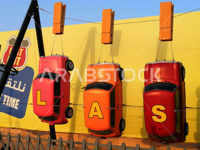 Aesthetic view of the destination of Last Exit food carts, the first of its kind in Dubai, serving the most delicious and delicious street food in Dubai, the splendor of tourist attractions in the United Arab Emirates