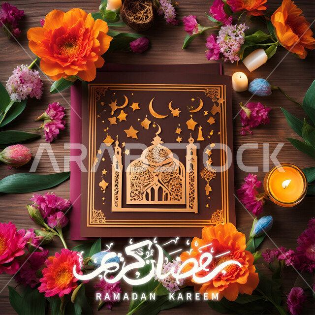 تصميم ثلاثي الأبعاد بالورق لمسجد اسلامي على لوح خشبي, الاحتفال بالأعياد والمناسبات الدينية، الأجواء الرمضانية الروحانية في شهر الخير والبركة, فنون يدويه تشكيليه, فن طي الورق، زينة و اكسسوارات رمضان المبارك