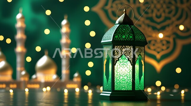 المناسبة والعيد الديني الإسلامي، فانوس معدني مزخرف مضيء, البهجة بقدوم شهر رمضان المبارك، الأجواء الروحانية الرمضانية، تحفة واكسسوار تقليدي متميز