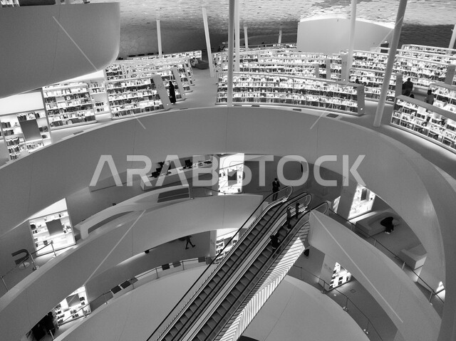 King Abdulaziz World Heritage Center in Dhahran, the interior architecture of the Ithra building, famous tourist attractions, exposure to and openness to the world's different cultures, the cultural and scientific beacon in Saudi Arabia, striving to support the knowledge economy and develop intellectual knowledge