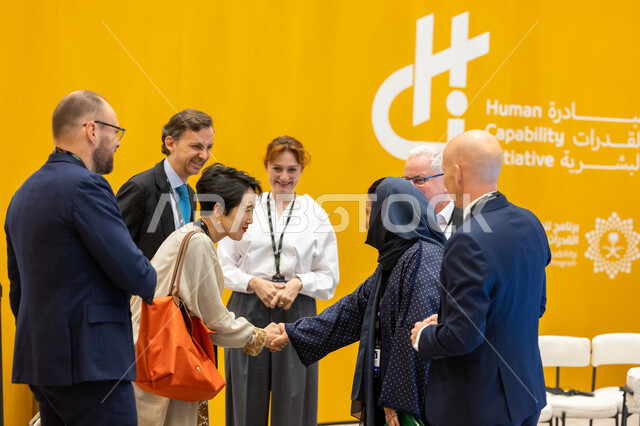 Visitors and attendees flocked to the Human Capacity Development Conference in Riyadh, programs to unleash the full potential of human capacity, Saudi Vision 2030, King Abdulaziz International Conference Center.