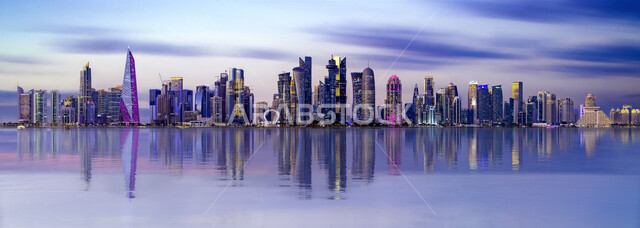 المباني والأبراج المبنية على الطراز الحديث في مدينة الدوحة، النمو والتطور العمراني والتقدم الحضاري في دولة قطر، الفن الهندسي المعماري في إنشاء ناطحات السحاب والفنادق الشاهقة 