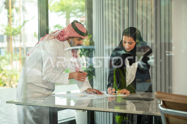  تطوير ودراسة وتحليل المشاريع الجديدة، الوحدة والعمل الجماعي، ورش عمل وتدريب، تحليل النتائج والرسوم البيانية، مهنة ووظيفة سعودية مكتبية، تطوير العمل وحل المشكلات، اجراء اجتماع لفريق عمل عربي خليجي سعودي داخل مقر الشركة