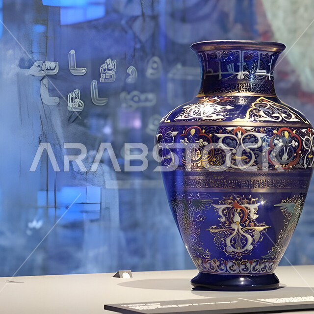 المؤسسات الرائدة في العالم للفن الإسلامي، الفن الهندسي المعماري و الديكور الداخلي للمتحف الإسلامي للفنون في العاصمة القطرية الدوحة, البهو الداخلي للمتحف مع تفاصيل السقف والجدران, أولى مشاريع متاحف قطر