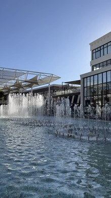 Khamis Mushayt Boulevard during the day, a family entertainment and tourist attraction, artificial lakes in the shopping malls of Asir city in the Kingdom of Saudi Arabia