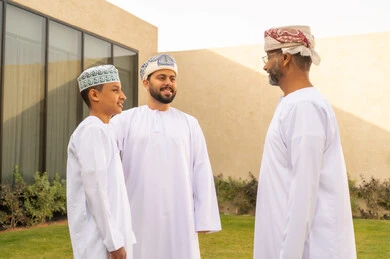 Recognizing and communicating with children's personalities, strengthening family bonds, spending the weekend in an Omani chalet, sharing wonderful moments for an Omani family, a family reception in the garden of one of the chalets, enjoying fun times with family members, family visits and family gatherings.