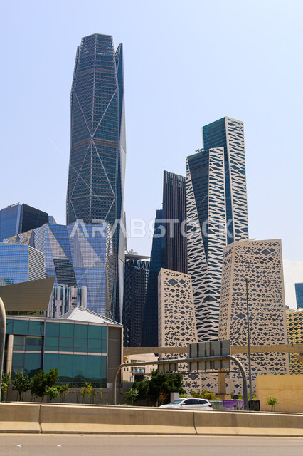 King Abdullah Financial District (KAFD) Towers in Riyadh, Saudi Arabia, achieving economic renaissance, leading companies in banking services, the ideal destination for finance and business with international standards, modern architectural art for commercial buildings