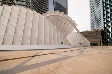 King Abdullah Financial District (KAFD) in Riyadh during the day, achieving economic renaissance, leading companies in banking services, the ideal destination for finance and business in the Kingdom of Saudi Arabia, modern architectural art for commercial buildings King Abdullah Financial District (KAFD) in Riyadh during the day, achieving economic renaissance, leading companies in banking services, the ideal destination for finance and business in the Kingdom of Saudi Arabia, modern architectural art for commercial buildings