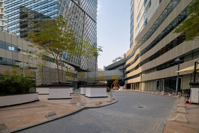 Achieving economic renaissance, leading companies in banking services, the ideal destination for finance and business in the Kingdom of Saudi Arabia, modern architectural art for commercial buildings, King Abdullah Financial District (KAFD) in Riyadh during the day