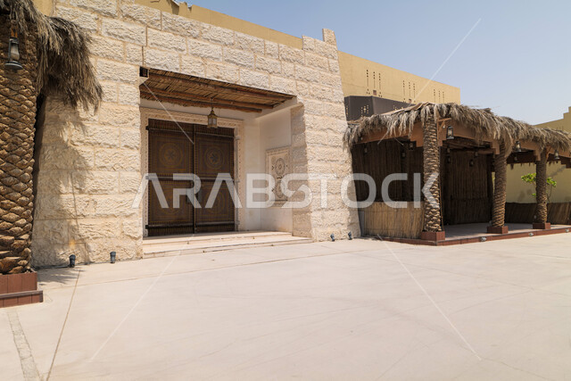 ديكور خارجي لمنزل مبتكر وحديث، أماكن ترفيهية في المناطق السياحية، تصميم عصري مع واجهات حديثة، الفن الهندسي المعماري على الطراز الحديث للفلل والشقق السكنية في المملكة العربية السعودية