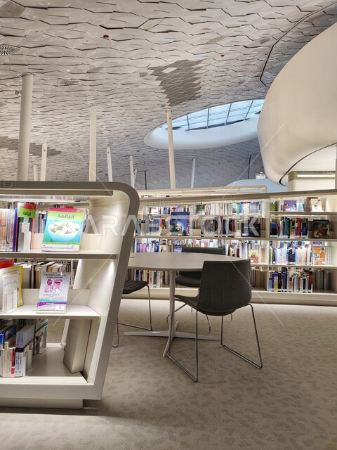 An inside picture of the Ithra Library in the Dhahran region in the Kingdom of Saudi Arabia, a cultural beacon from the heart of the Kingdom to the world, King Abdulaziz Center for World Culture
