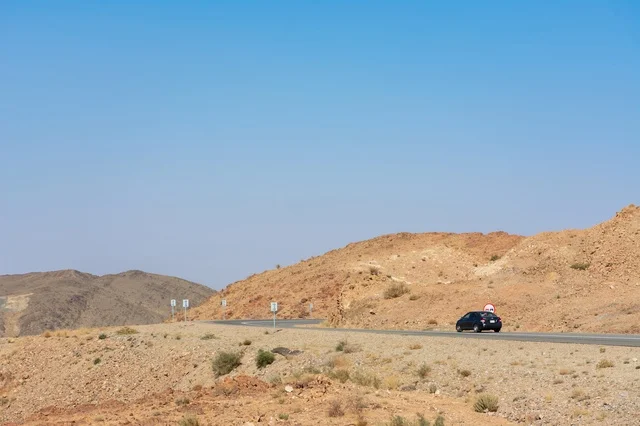 Enjoying the mountainous desert landscapes, the rock formations and structures in the Kingdom of Saudi Arabia, the terrain and rock formations in the deserts.