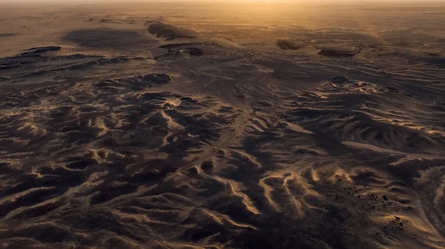 The peaks, heights, and terrain in mountainous areas, the Aja Mountains in the city of Hail, the natural landscapes and tourist attractions in the Kingdom of Saudi Arabia, nature background.