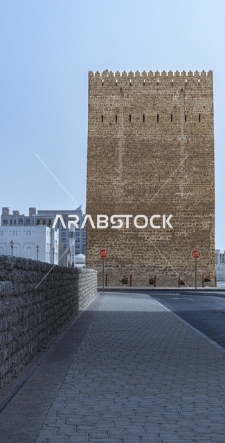 حصن تاريخي في متحف عجمان، المباني التقليدية والحديثة في منطقة التراث في الشارقة،الإمارات العربية المتحدة