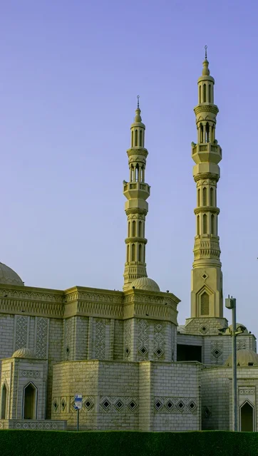 Ajman Mosque in the Emirate of Ajman in the United Arab Emirates, authentic Arab heritage and architecture, ancient historical tourist landmarks, historical archaeological sites in the UAE.