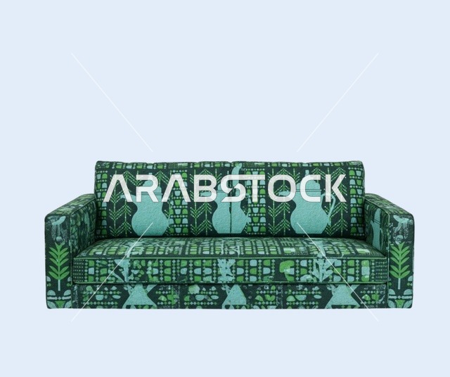 Traditional engravings and embroidery, national occasions and holidays, celebrating Saudi National Day on September 23, Flag Day on March 11, the National Day logo to commemorate the 95th anniversary of Saudi Arabia, decorative Gulf Arab shapes, the popular heritage of Sadu decoration with geometric shapes.
